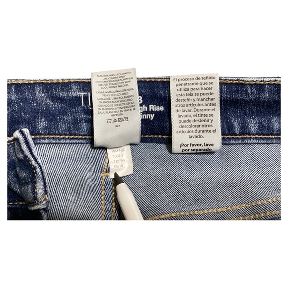 Time and True Women’s High Rise 5 Pockets Distressed Blue Skinny Jeans Size 18 - Picture 9 of 14